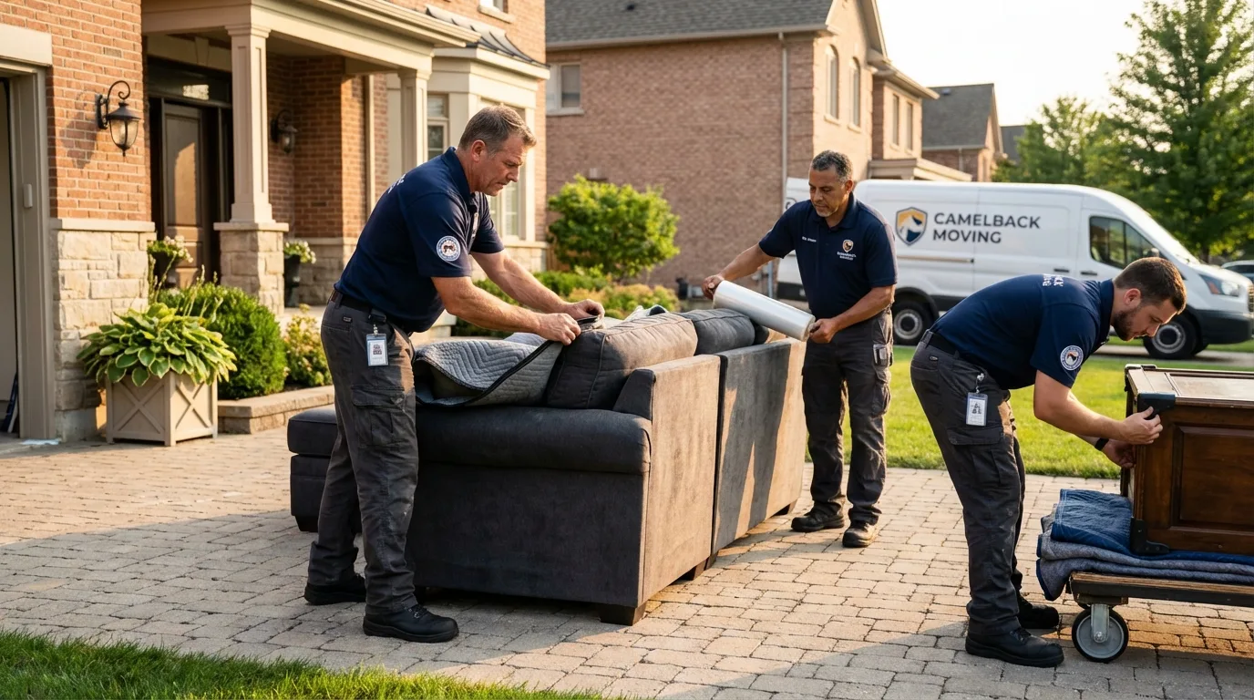 Large estate moving crew wrapping furniture in Middle River, MD